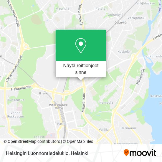 Helsingin Luonnontiedelukio kartta
