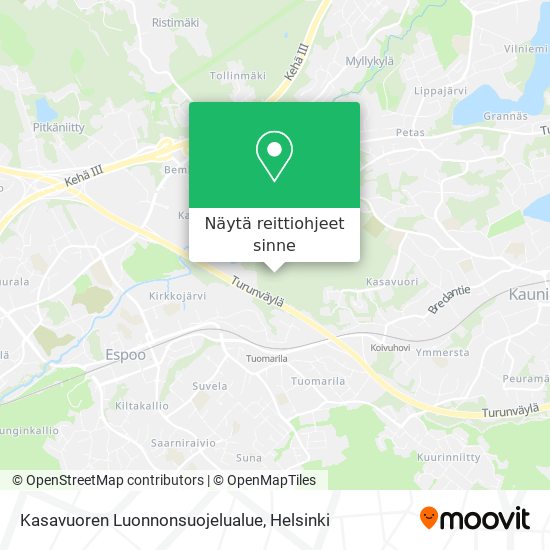 Kasavuoren Luonnonsuojelualue kartta