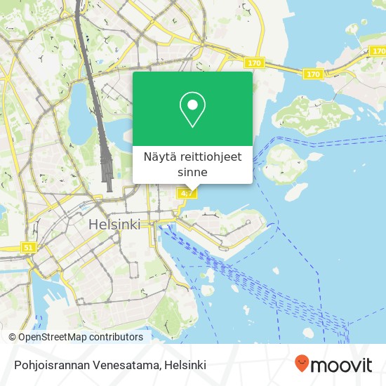 Pohjoisrannan Venesatama kartta