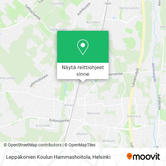 Leppäkorven Koulun Hammashoitola kartta