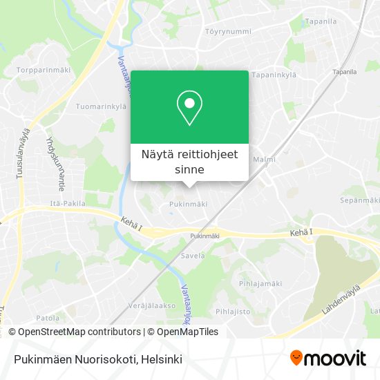 Pukinmäen Nuorisokoti kartta