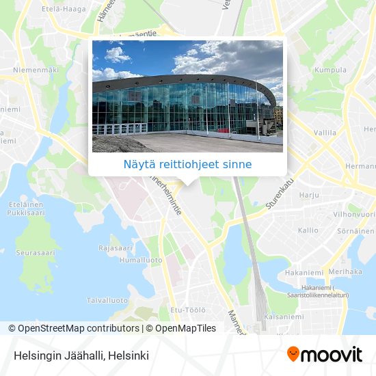 Kuinka päästä kohteeseen Helsingin Jäähalli paikassa Helsinki  kulkuvälineellä Bussi, Juna tai Metro?
