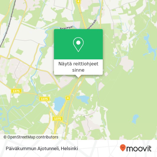 Päiväkummun Ajotunneli kartta