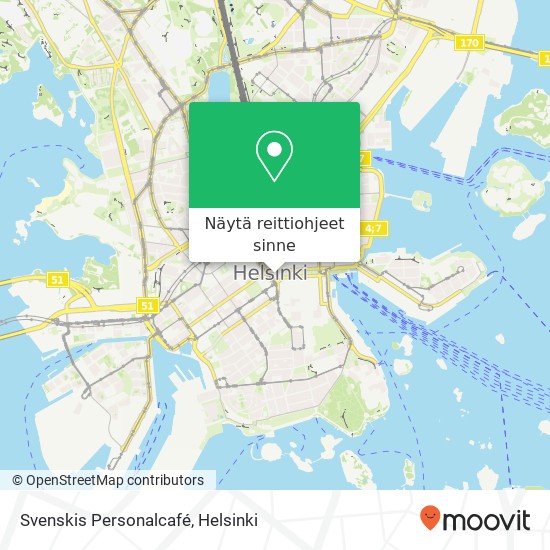 Svenskis Personalcafé kartta
