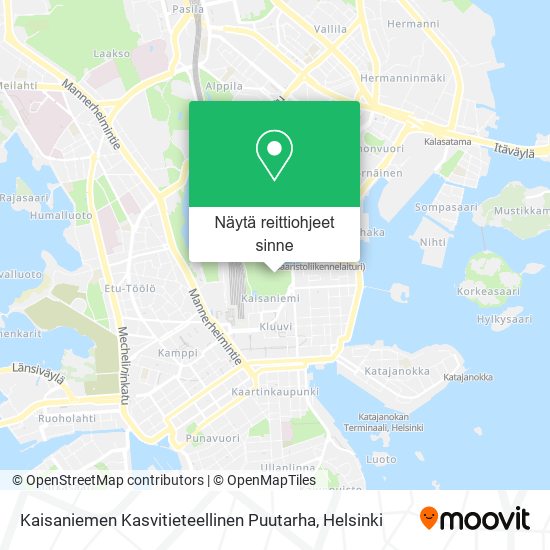 Kuinka päästä kohteeseen Kaisaniemen Kasvitieteellinen Puutarha paikassa  Helsinki kulkuvälineellä Bussi, Juna tai Metro?
