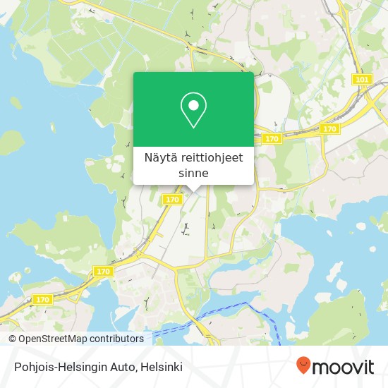 Pohjois-Helsingin Auto kartta