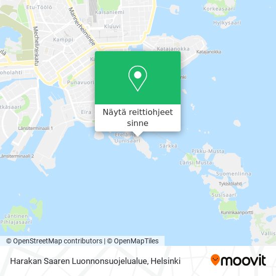 Harakan Saaren Luonnonsuojelualue kartta
