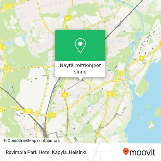 Ravintola Park Hotel Käpylä kartta