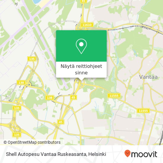 Shell Autopesu Vantaa Ruskeasanta kartta