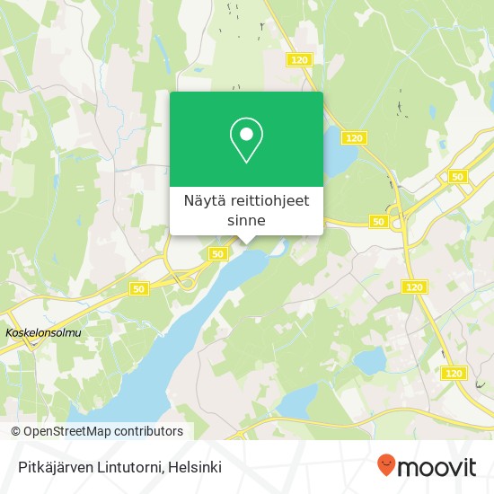 Pitkäjärven Lintutorni kartta