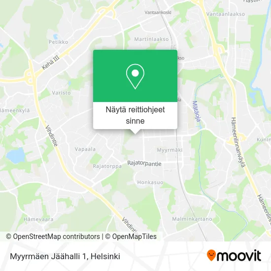 Myyrmäen Jäähalli 1 kartta