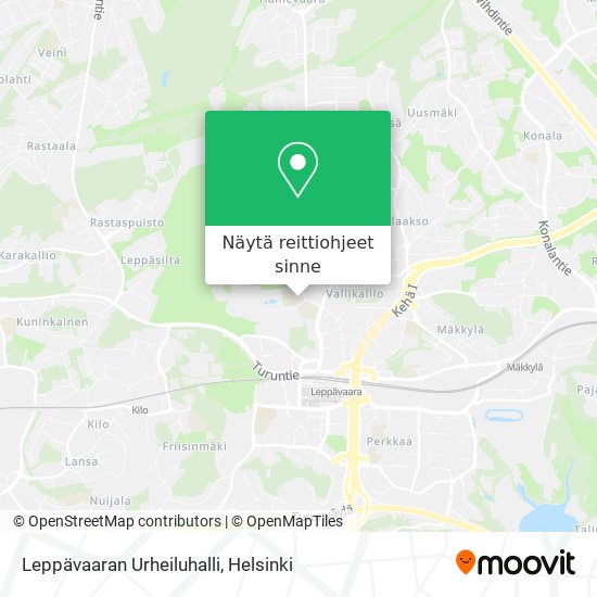 Leppävaaran Urheiluhalli kartta