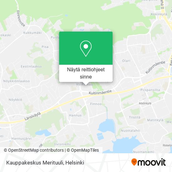 Kuinka päästä kohteeseen Kauppakeskus Merituuli paikassa Espoo  kulkuvälineellä Bussi tai Metro?