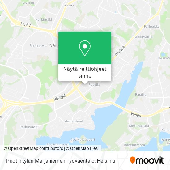 Puotinkylän-Marjaniemen Työväentalo kartta