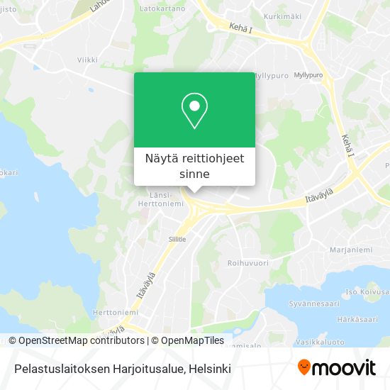 Pelastuslaitoksen Harjoitusalue kartta