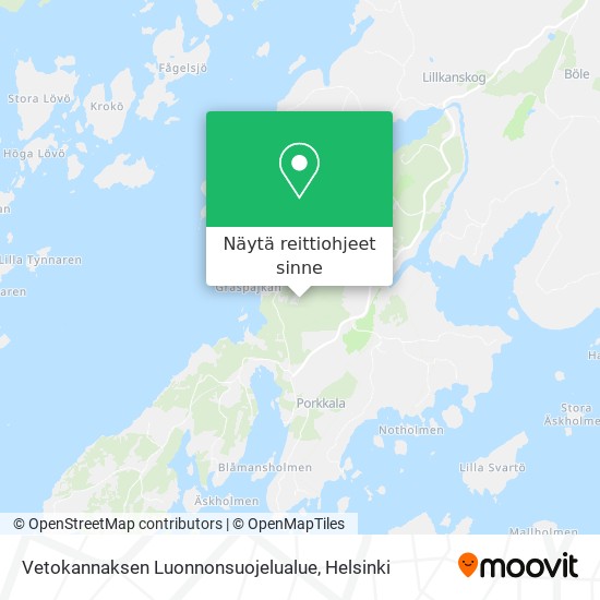 Vetokannaksen Luonnonsuojelualue kartta