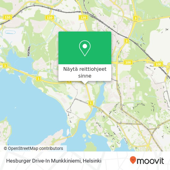 Hesburger Drive-In Munkkiniemi kartta