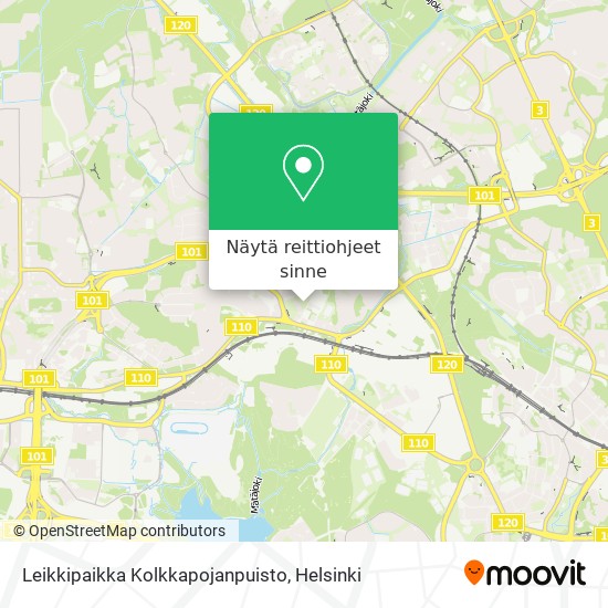 Leikkipaikka Kolkkapojanpuisto kartta