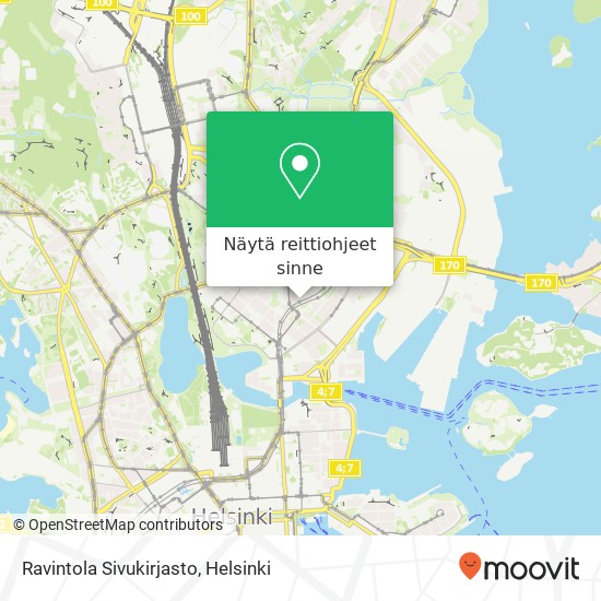 Ravintola Sivukirjasto kartta