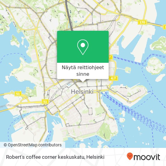 Robert's coffee corner keskuskatu kartta