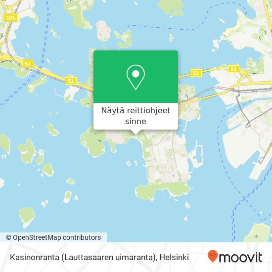 Kasinonranta (Lauttasaaren uimaranta) kartta
