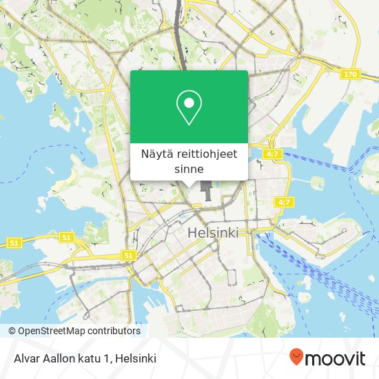 Alvar Aallon katu 1 kartta