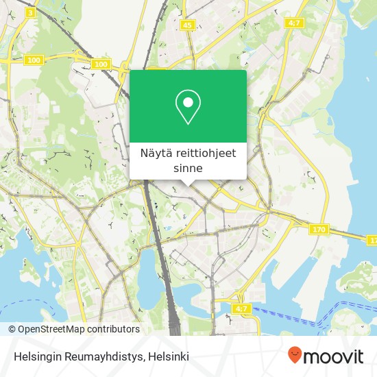 Helsingin Reumayhdistys kartta