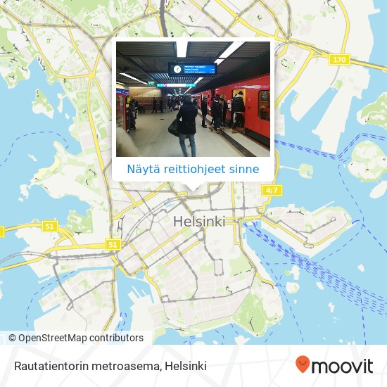 Rautatientorin metroasema kartta