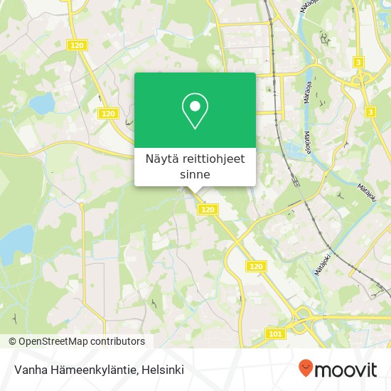 Vanha Hämeenkyläntie kartta