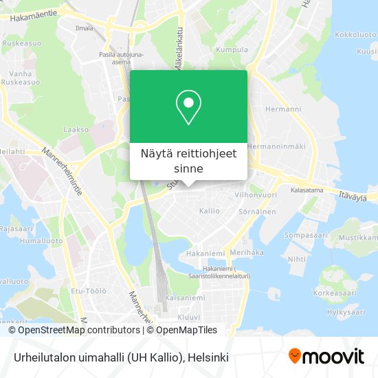 Urheilutalon uimahalli (UH Kallio) kartta