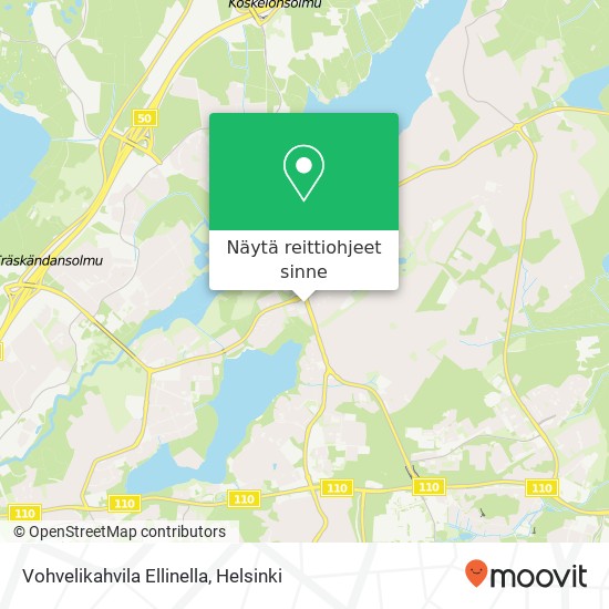 Vohvelikahvila Ellinella kartta