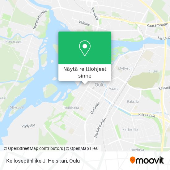 Kellosepänliike J. Heiskari kartta