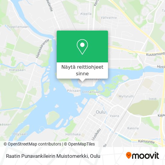 Raatin Punavankileirin Muistomerkki kartta