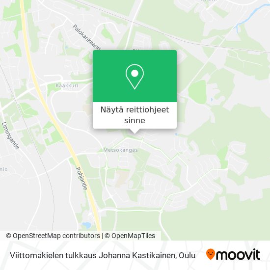 Viittomakielen tulkkaus Johanna Kastikainen kartta