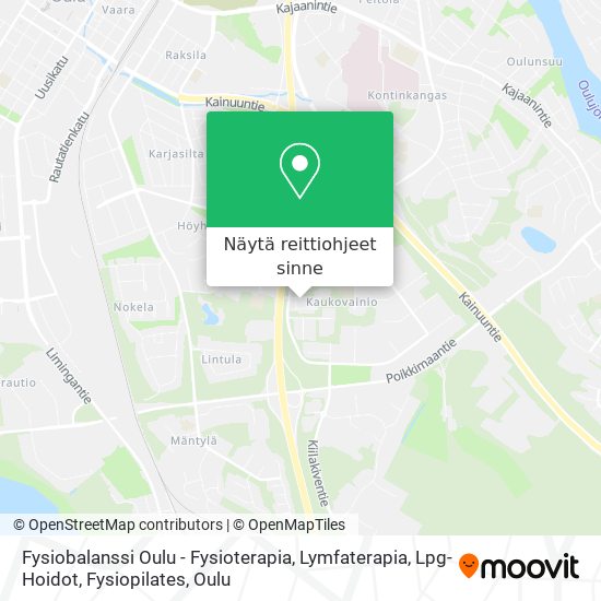 Fysiobalanssi Oulu - Fysioterapia, Lymfaterapia, Lpg-Hoidot, Fysiopilates kartta