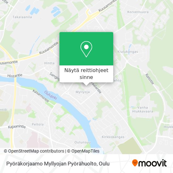 Pyöräkorjaamo Myllyojan Pyörähuolto kartta