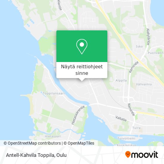 Antell-Kahvila Toppila kartta
