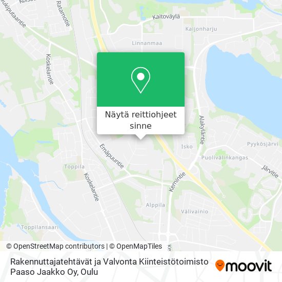 Rakennuttajatehtävät ja Valvonta Kiinteistötoimisto Paaso Jaakko Oy kartta