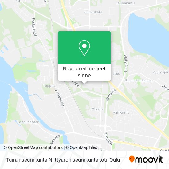 Tuiran seurakunta Niittyaron seurakuntakoti kartta