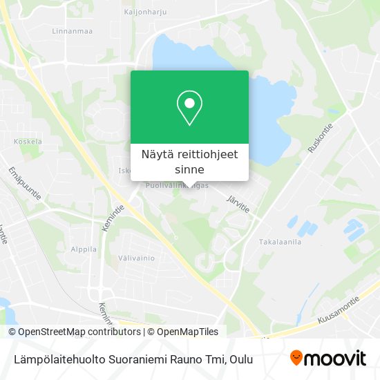 Lämpölaitehuolto Suoraniemi Rauno Tmi kartta