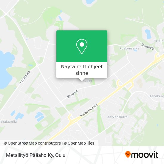 Metallityö Pääaho Ky kartta