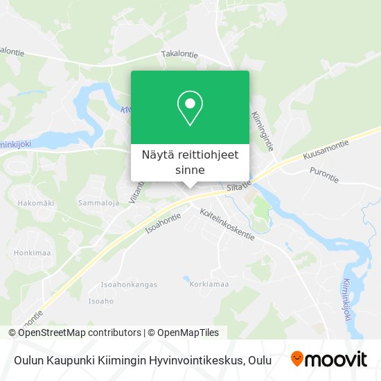 Oulun Kaupunki Kiimingin Hyvinvointikeskus kartta