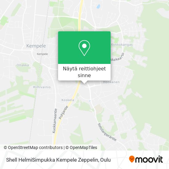 Shell HelmiSimpukka Kempele Zeppelin kartta