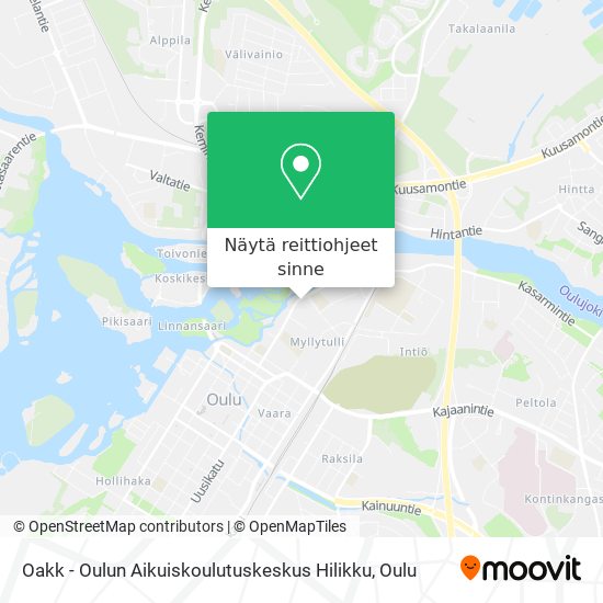 Oakk - Oulun Aikuiskoulutuskeskus Hilikku kartta
