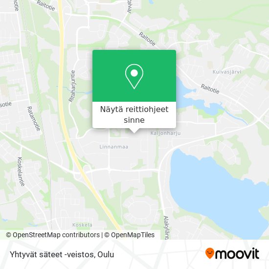 Yhtyvät säteet -veistos kartta