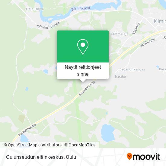 Oulunseudun eläinkeskus kartta