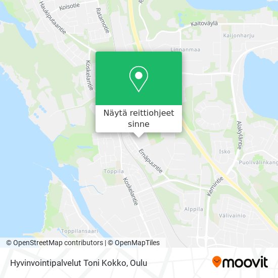 Hyvinvointipalvelut Toni Kokko kartta