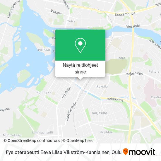 Fysioterapeutti Eeva Liisa Vikström-Kanniainen kartta