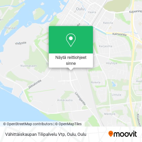 Vähittäiskaupan Tilipalvelu Vtp, Oulu kartta