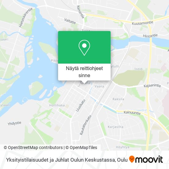 Yksityistilaisuudet ja Juhlat Oulun Keskustassa kartta